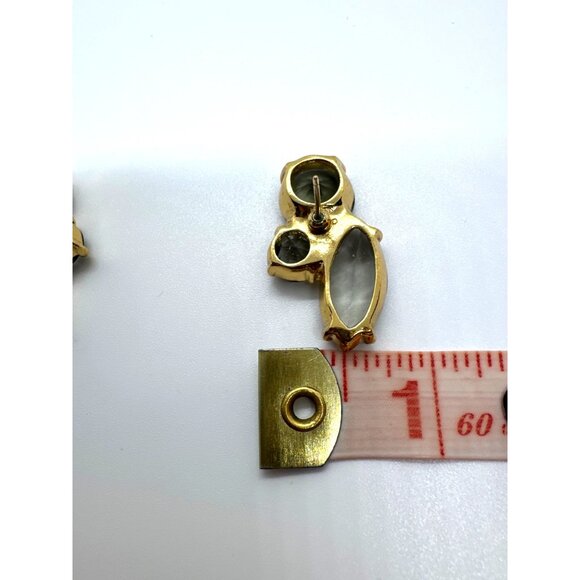 Kate Spade Smoky Quartz Crystal Dangle Earrings Gold Tone Faceted Stones Elegant - Picture 8 of 9